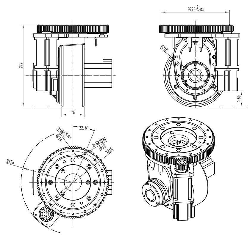 hw210 horizontal drive wheel